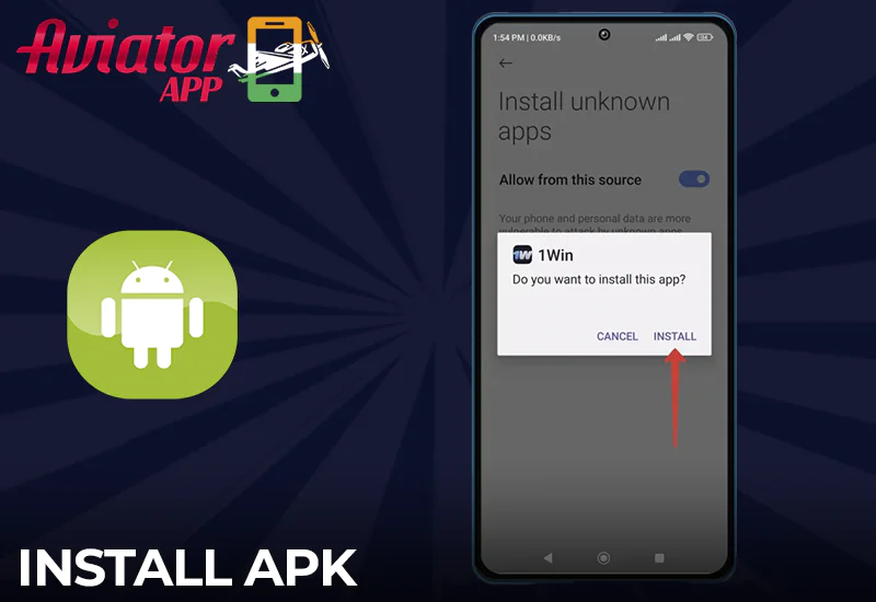 Steps for the installation of the 1win Aviator App